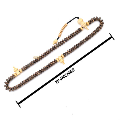 Premium Lieuwung Wood Tasbih 99ct - Natural Dark Brown 5x11mm Oval-shaped Wooden Beads