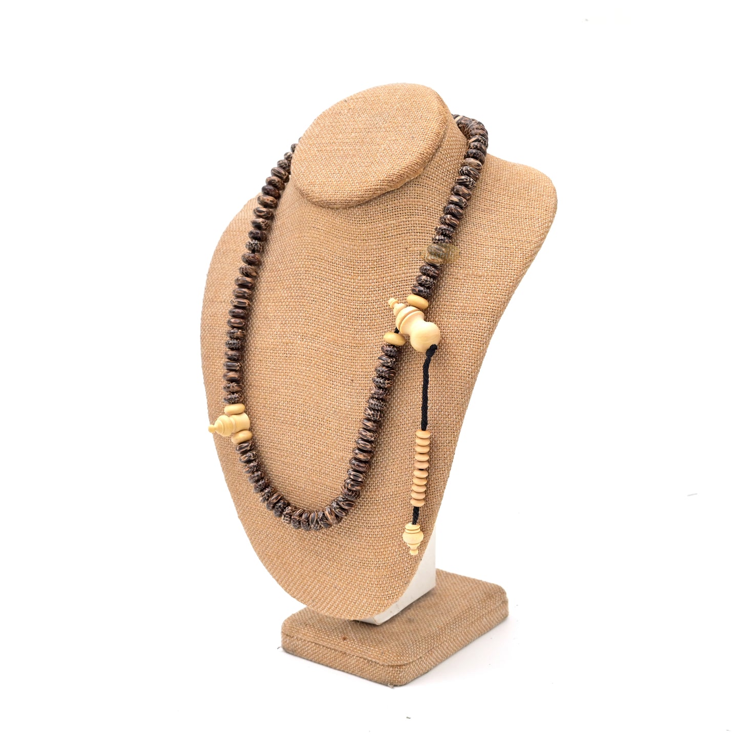 Premium Lieuwung Wood Tasbih 99ct - Natural Dark Brown 5x11mm Oval-shaped Wooden Beads