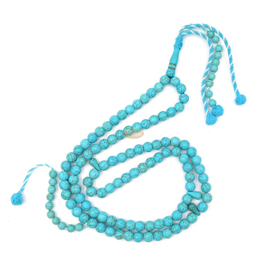 Manufactured Turquoise 99-Bead Tasbih – 8mm Muslim Prayer Beads with Adjustable Marker