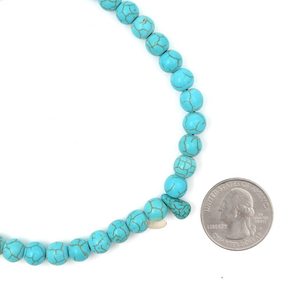 Manufactured Turquoise 99-Bead Tasbih – 8mm Muslim Prayer Beads with Adjustable Marker