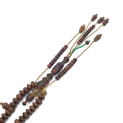 Brown Tijani 10mm Handmade Johar Wood Oval-shaped Bead Tasbih LIMITED EDITION