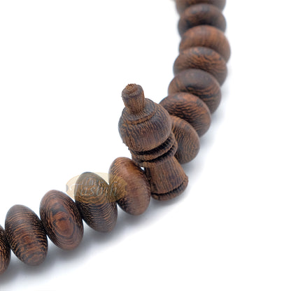 Brown Tijani 10mm Handmade Johar Wood Oval-shaped Bead Tasbih LIMITED EDITION