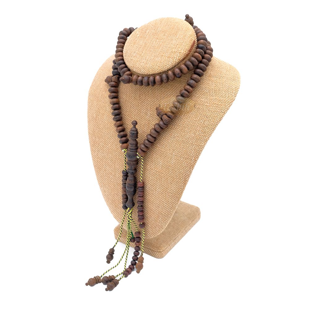 Brown Tijani 10 mm Handmade Johar Wood Oval-shaped Bead Tasbih LIMITED EDITION