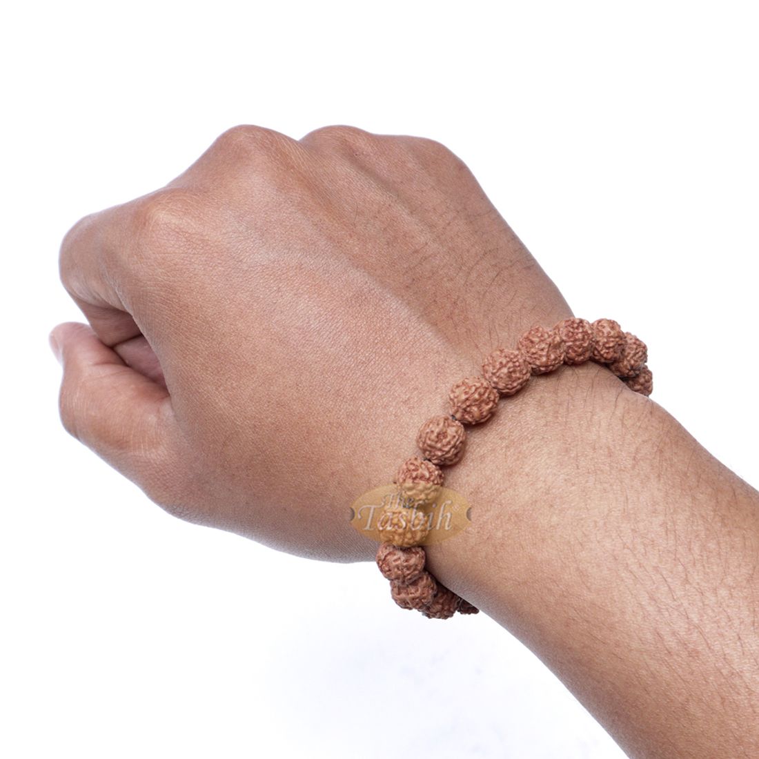 Rudraksha Beaded Bracelet – Jenitri Seed Healing Prayer Beads with 25 Beads on Elastic Cord