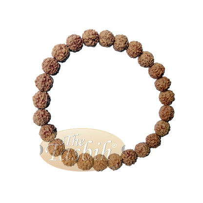 Bracelet Jenitri Rudraksha Seed 9mm With 25 Beads On Black Elastic Cord Unisex