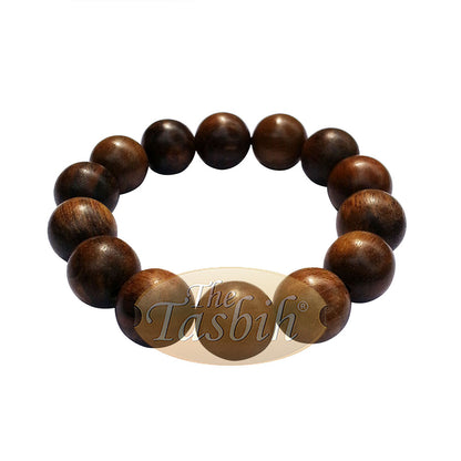 Extra-Large Genuine Agarwood (Oud, Aloeswood) Beaded 14mm Bracelet With Elastic