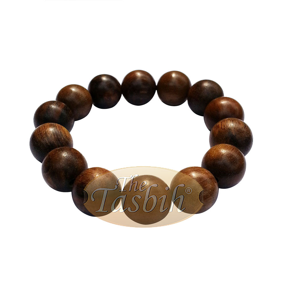 Kayu Gaharu Tulen (Oud, Aloeswood) Manik Gelang 14 mm dengan Elastik yang lebih besar