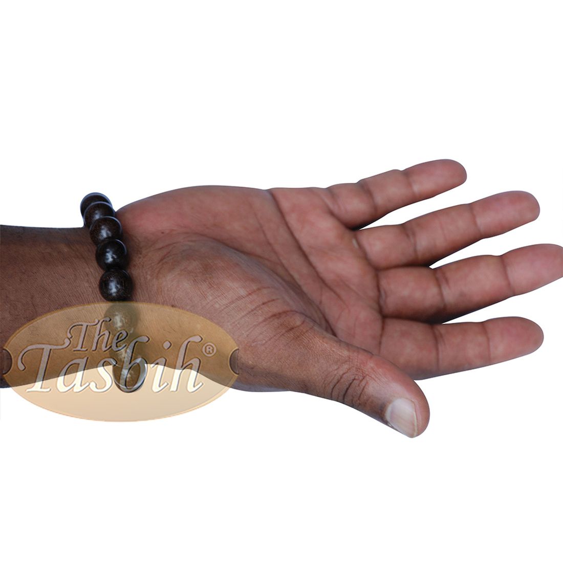Large 12mm Handmade Dark Tamarind Wood Bracelet on Elastic Cord 8-inch Durable String