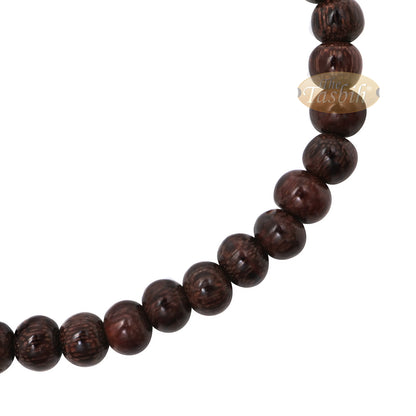 Tasbih Bracelet Handmade 33-Count Adjustable 5.5X6.5mm Tamarind Wood Beads