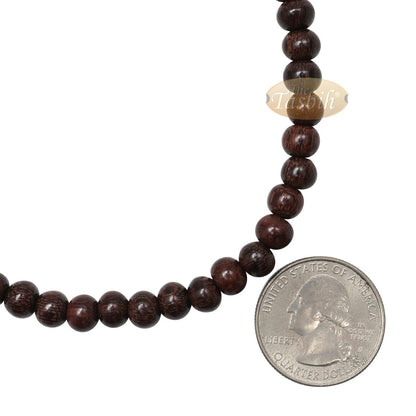 Tasbih Bracelet Handmade 33-Count Adjustable 5.5×6.5 mm Tamarind Wood Beads