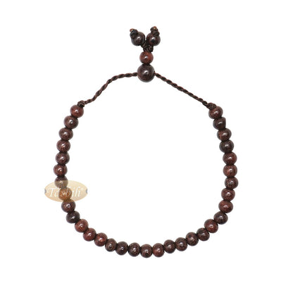 Tasbih Bracelet Handmade 33-Count Adjustable 5.5×6.5 mm Tamarind Wood Beads