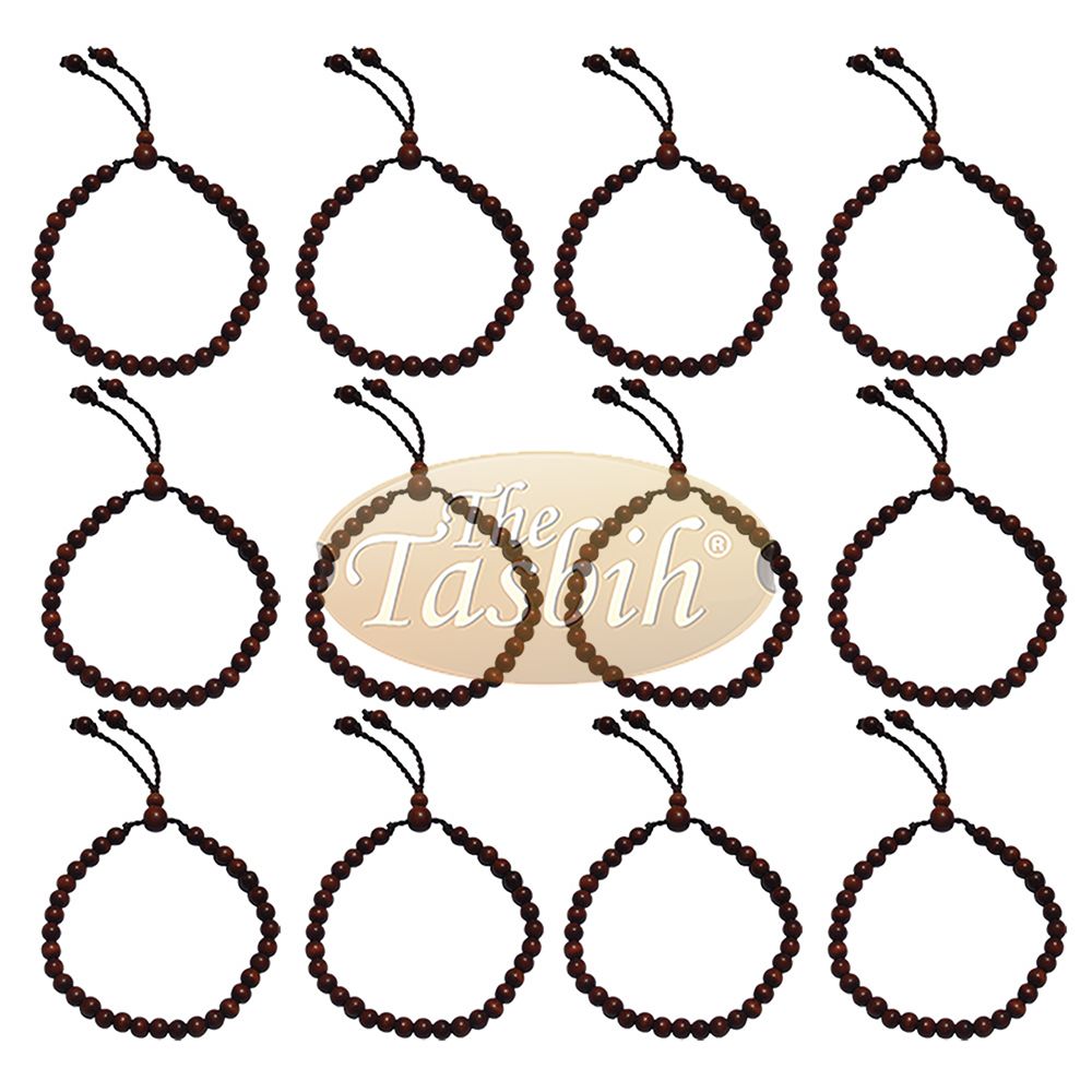 Lot of 12 Handmade Ironwood Stigi 6 mm Exotic 33-Bead Bracelet Tasbih