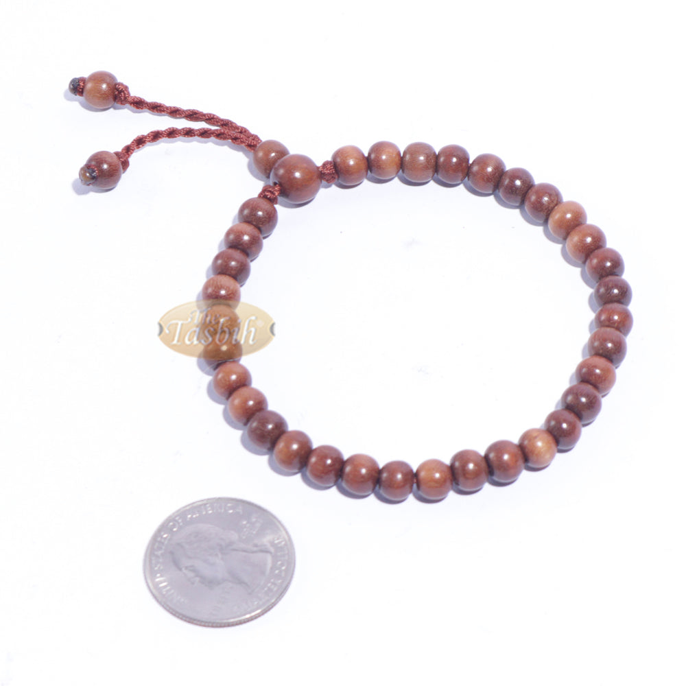 Ironwood Tasbih Bracelet 33-Bead Indonesian Stigi 6x5 mm Prayer Bracelet Gift Boxed