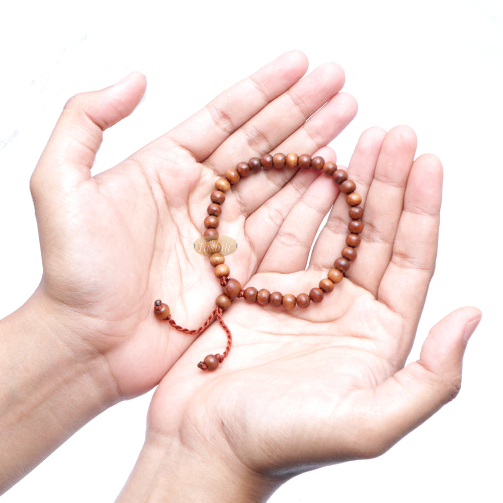 Ironwood Tasbih Bracelet 33-Bead Indonesian Stigi 6x5 mm Prayer Bracelet Gift Boxed