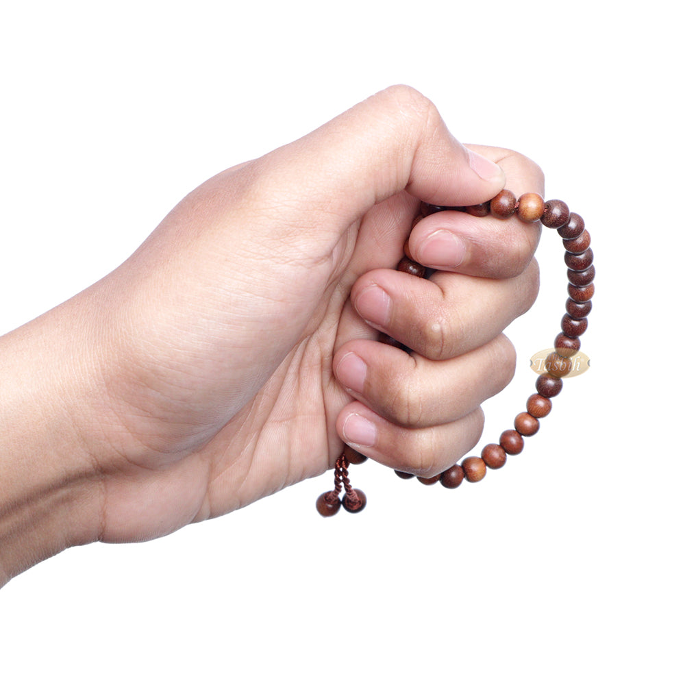 Ironwood Tasbih Bracelet 33-Bead Indonesian Stigi 6x5 mm Prayer Bracelet Gift Boxed