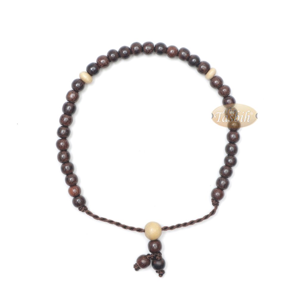 Small 6 mm Tamarind Tasbih Bracelet with Citrus Wood 33Ct Prayer Beads (7 to 8.5”)