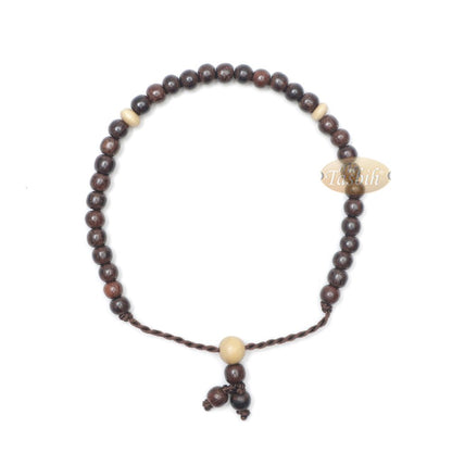 Small 6 mm Tamarind Tasbih Bracelet with Citrus Wood 33Ct Prayer Beads (7 to 8.5”)
