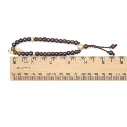Small 6 mm Tamarind Tasbih Bracelet with Citrus Wood 33Ct Prayer Beads (7 to 8.5”)