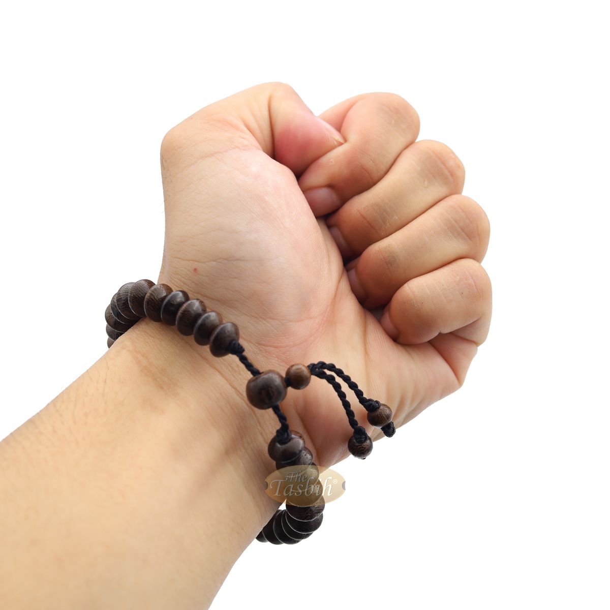 Handcrafted 9×6 mm Tamarind Wood 33-Beads Saucer-Shape Prayer Tasbih Bracelet