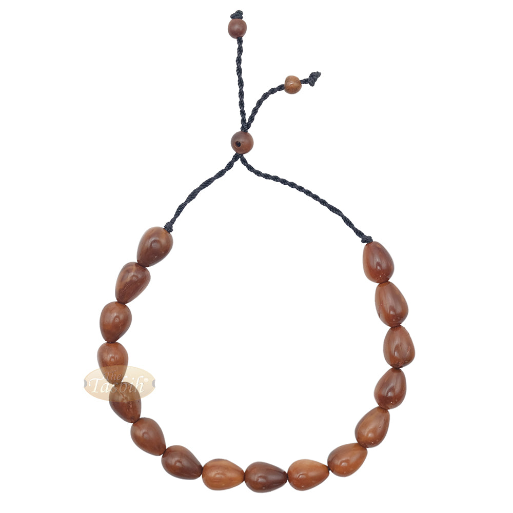 Small Kuka 16ct Adjustable Bracelet - Handcrafted 7x10m Cone Genuine Natural Wood Color Shiny Seed Beads