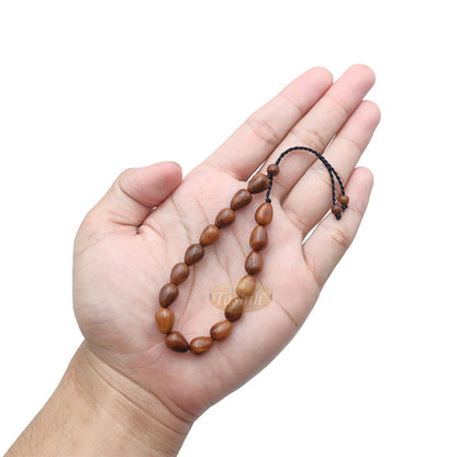 Small Kuka 16ct Adjustable Bracelet - Handcrafted 7x10m Cone Genuine Natural Wood Color Shiny Seed Beads
