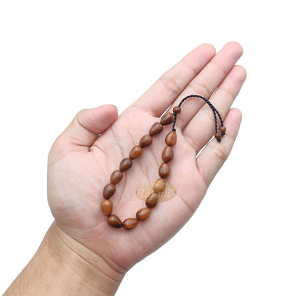 Small Kuka 16ct Adjustable Bracelet – Handcrafted 7x10m Cone Genuine Natural Wood Color Shiny Seed Beads
