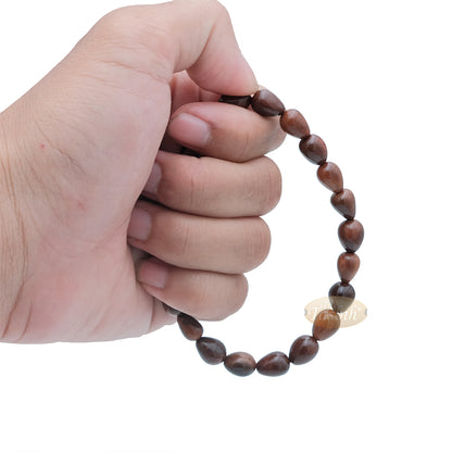 Small Kuka 16ct Adjustable Bracelet - Handcrafted 7x10m Cone Genuine Natural Wood Color Shiny Seed Beads