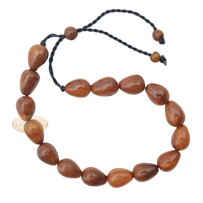 Small Kuka 16ct Adjustable Bracelet - Handcrafted 7x10m Cone Genuine Natural Wood Color Shiny Seed Beads