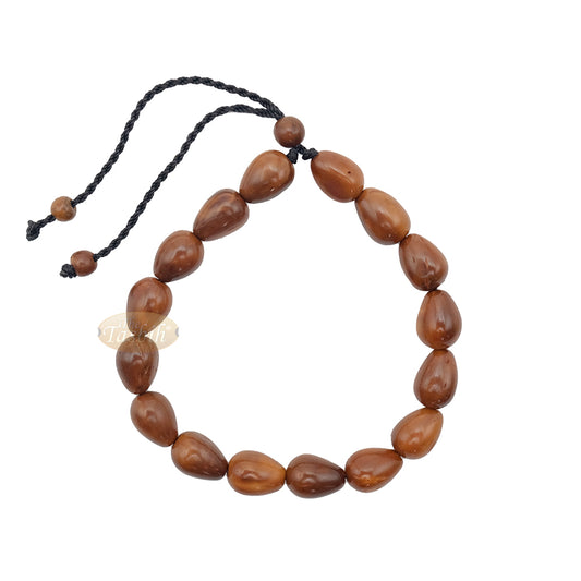Small Kuka 16ct Adjustable Bracelet - Handcrafted 7x10m Cone Genuine Natural Wood Color Shiny Seed Beads