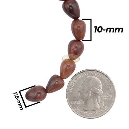 Small Kuka 17ct Adjustable Bracelet – Handcrafted 7x10m Cone Genuine Natural Brown Color Shiny Seed Beads in Gift Box