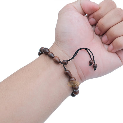 Small Kuka 17ct Adjustable Bracelet - Handcrafted 7x10m Cone Genuine Natural Brown Color Shiny Seed Beads