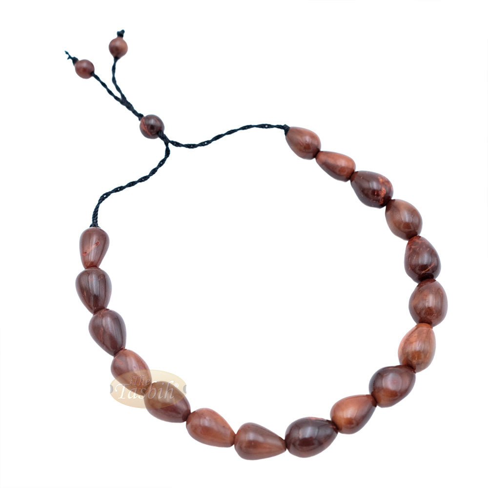 Small Kuka 17ct Adjustable Bracelet - Handcrafted 7x10m Cone Genuine Natural Brown Color Shiny Seed Beads