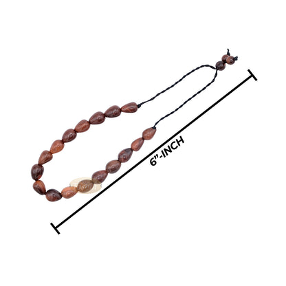 Small Kuka 17ct Adjustable Bracelet - Handcrafted 7x10m Cone Genuine Natural Brown Color Shiny Seed Beads