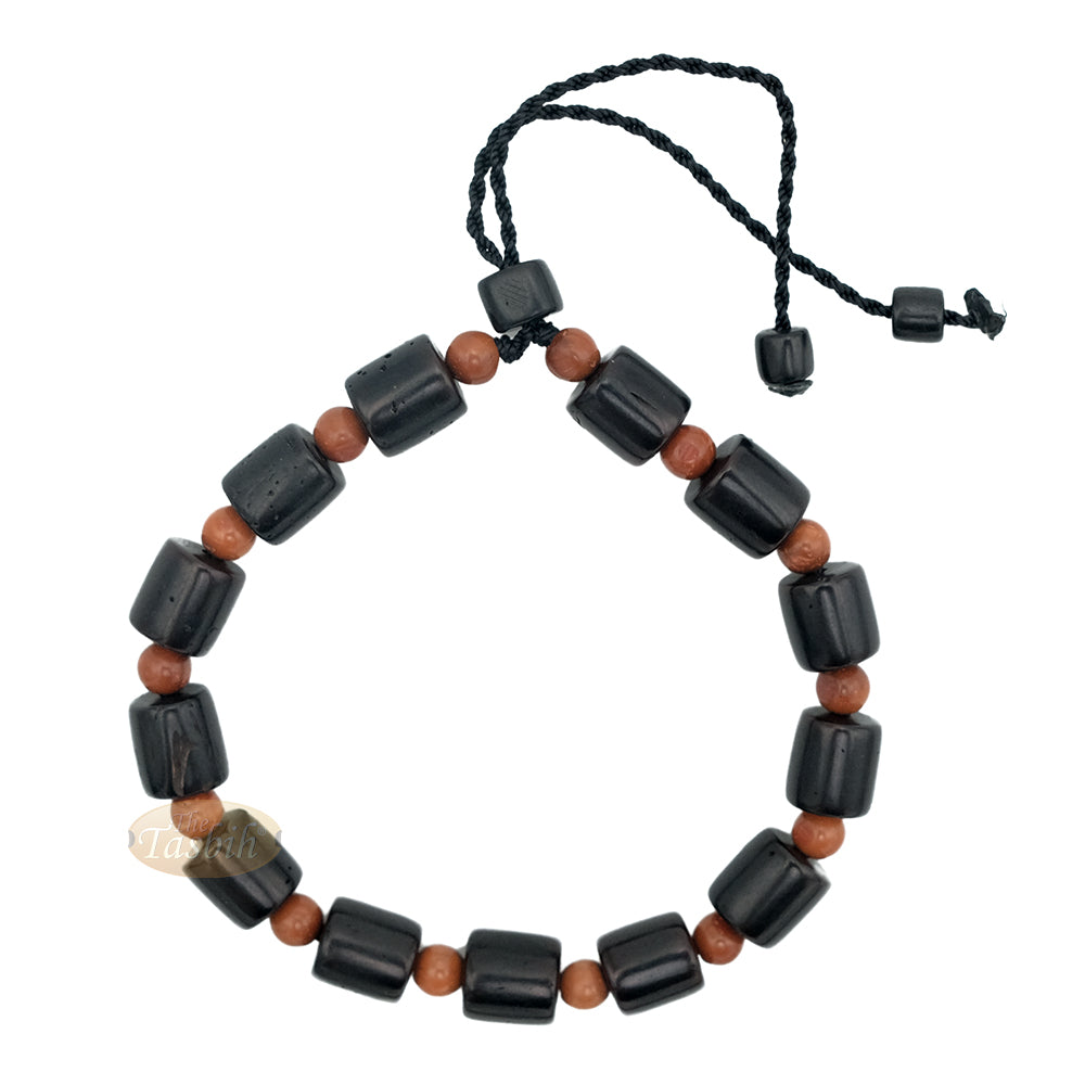 Medium Kuka 27ct Adjustable Bracelet - Handcrafted 8 mm Barrel 5 mm Round Genuine Natural Color Shiny Seed Beads