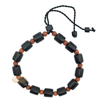 Medium Kuka 27ct Adjustable Bracelet - Handcrafted 8 mm Barrel 5 mm Round Genuine Natural Color Shiny Seed Beads