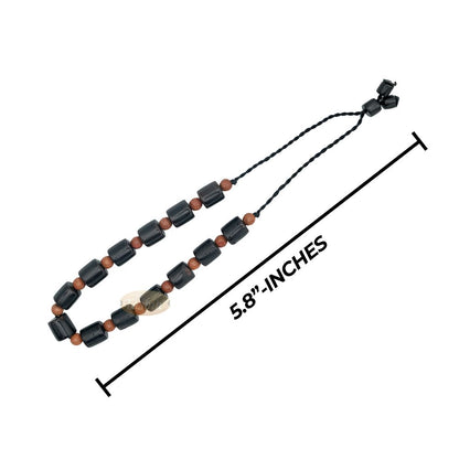 Medium Kuka 27ct Adjustable Bracelet – Handcrafted 8 mm Barrel 5 mm Round Genuine Natural Color Shiny Seed Beads