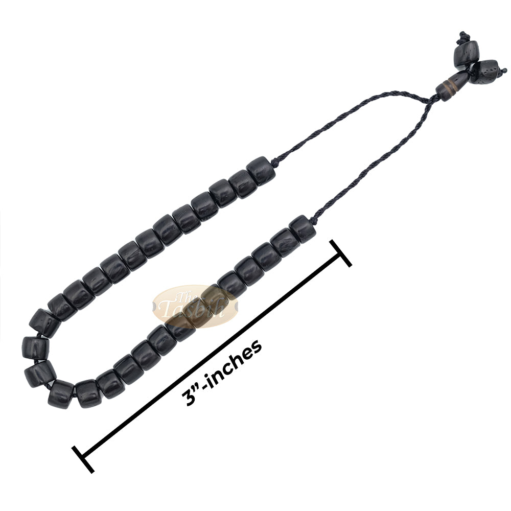 Black Kuka 29ct Bracelet - Adjustable Handcrafted 5x6 mm Cylinder Genuine Natural Color Shiny Seed Beads in Gift Box
