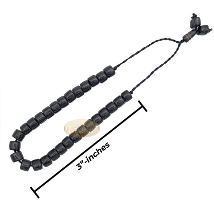 Black Kuka 29ct Bracelet - Adjustable Handcrafted 5x6 mm Cylinder Genuine Natural Color Shiny Seed Beads in Gift Box
