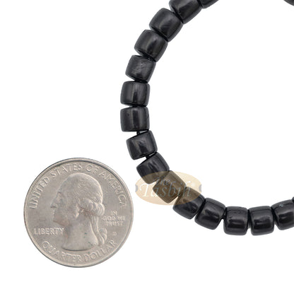 Black Kuka 29ct Bracelet - Adjustable Handcrafted 5x6 mm Cylinder Genuine Natural Color Shiny Seed Beads in Gift Box