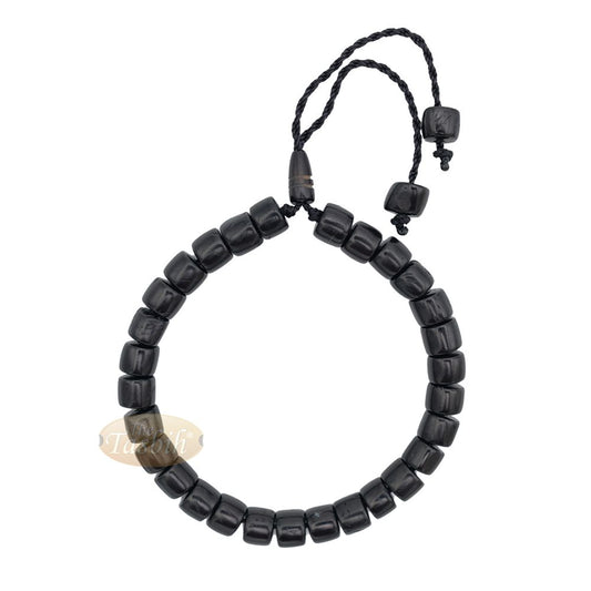Black Kuka 29ct Bracelet – Adjustable Handcrafted 5×6 mm Cylinder Genuine Natural Color Shiny Seed Beads in Gift Box