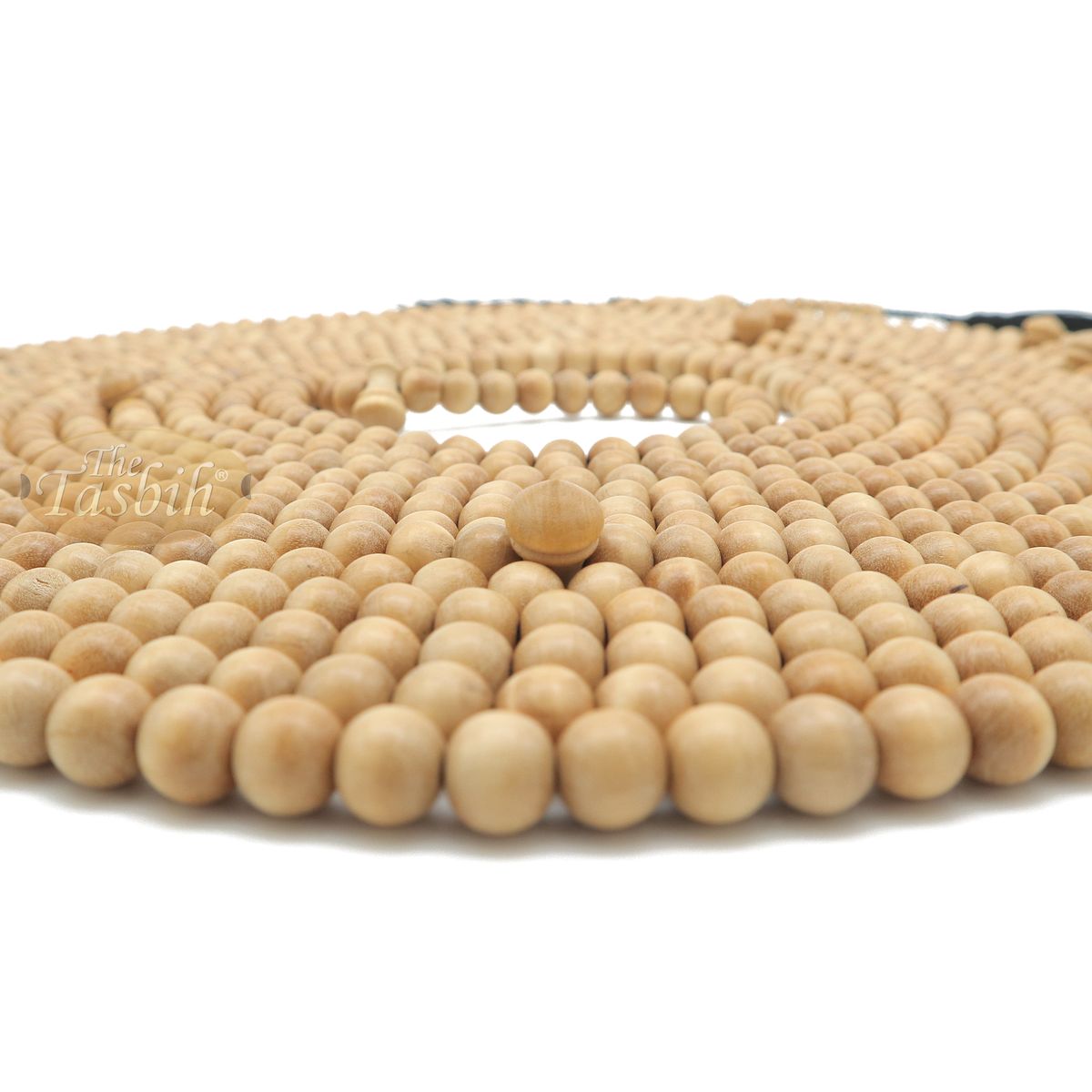 1000-Bead Citrus Wood (Kemuning) Tasbih – 8 mm Prayer Beads – Subha Misbaha with Beautiful Black Tassels