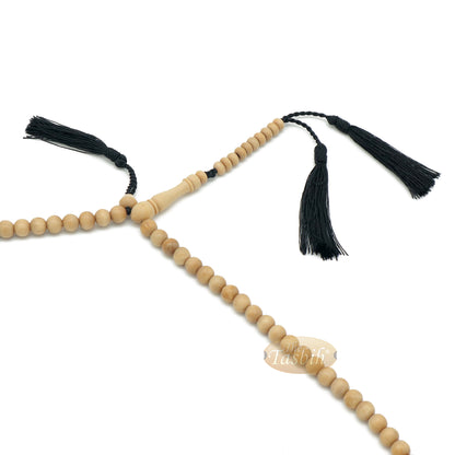 1000-Bead Citrus Wood (Kemuning) Tasbih – 8mm Prayer Beads – Subha Misbaha With Beautiful Black Tassels