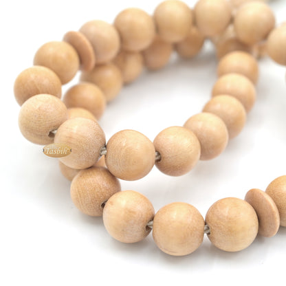 Handcrafted Citrus Wood 33-Bead Dhikr Prayer Tasbih Beigi Tassels 10 mm Beads