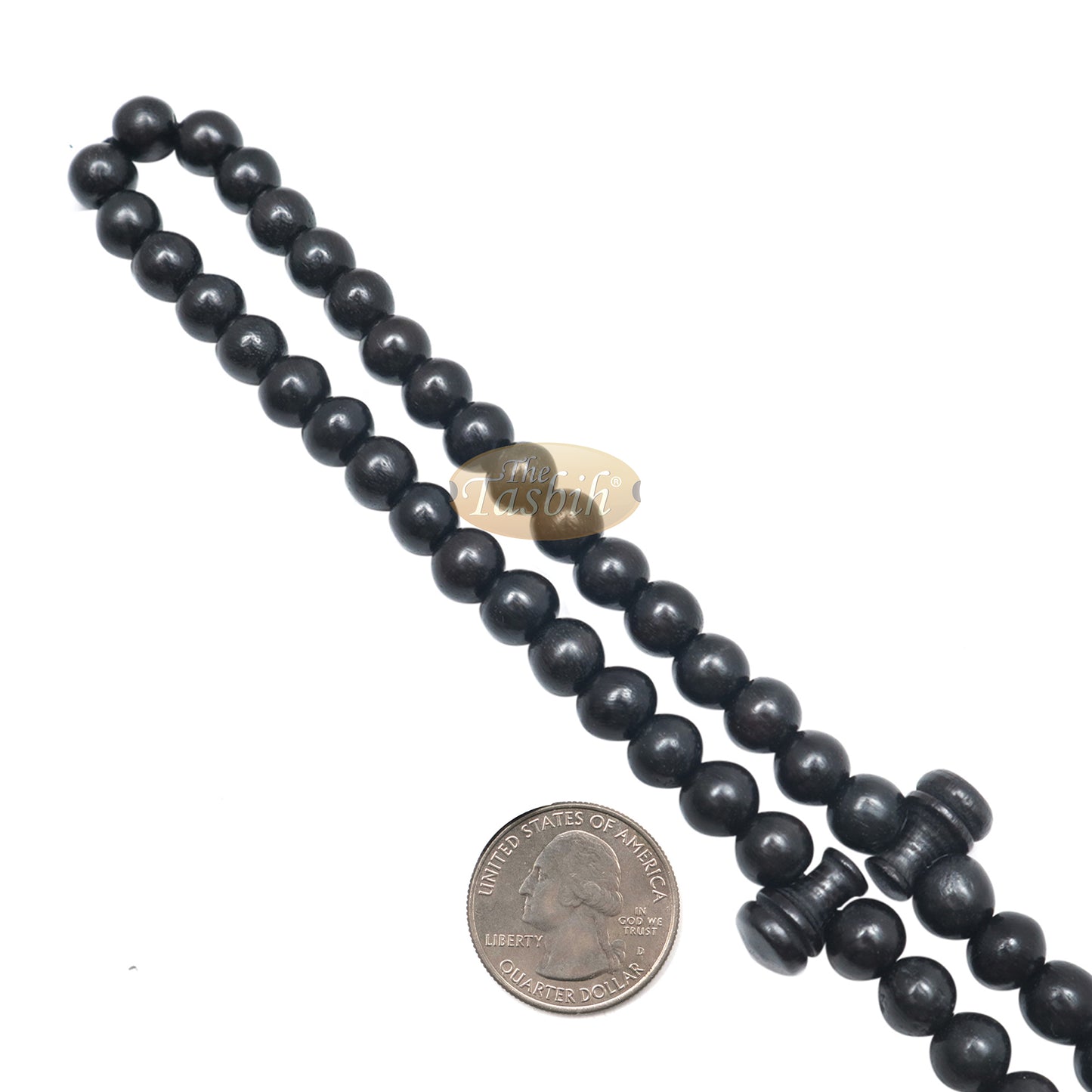 Tasbih Kayu Jeruk Hitam 8 mm Buatan Tangan 99 Butir dengan Rumbai Hitam
