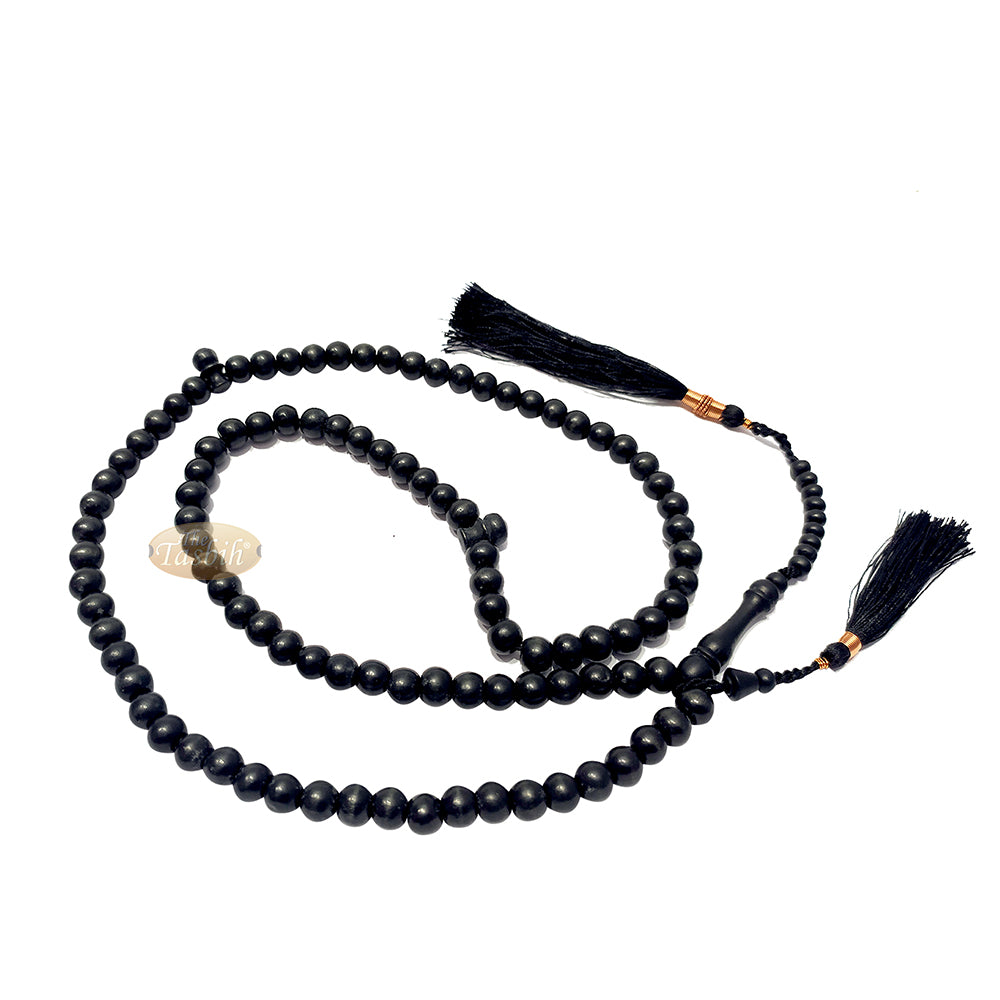 Black Citrus Wood Handcrafted Tasbih with Copper Wire-decorated Tassels