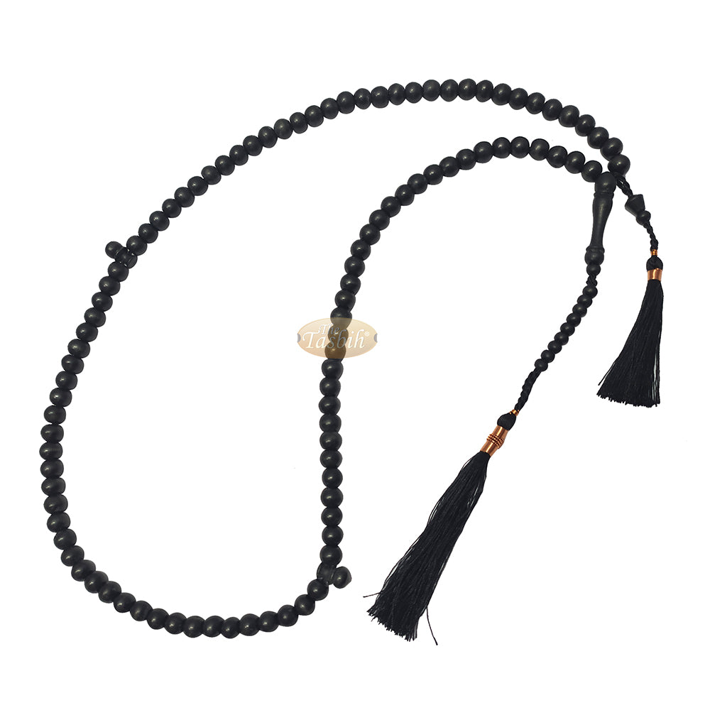 Black Citrus Wood Handcrafted Tasbih With Copper Wire-Decorated Tassels