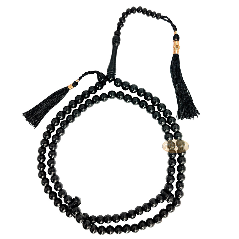 Black Citrus Wood Handcrafted Tasbih With Copper Wire-Decorated Tassels