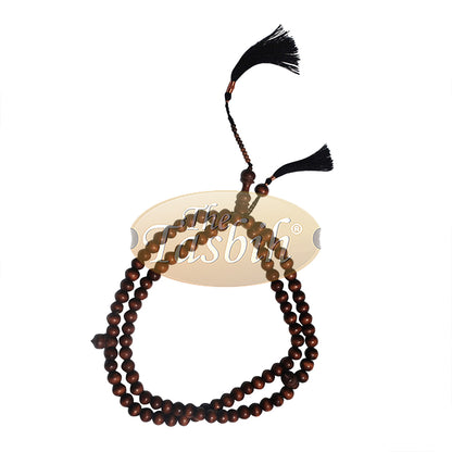 Tasbih Kayu Jeruk Coklat Tua Besar Buatan Tangan 14 mm Rumbai Kawat Tembaga