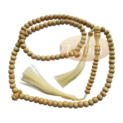 Natural Yellow Citrus Wood Islamic Prayer Beads, 6-Mm, 99-Bead Tasbih Rosary