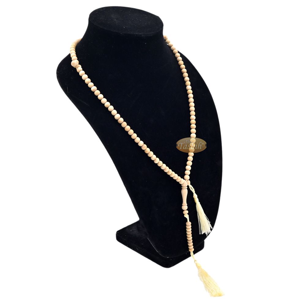 Natural Yellow Citrus Wood Islamic Prayer Beads, 6-mm, 99-Bead Tasbih Rosary